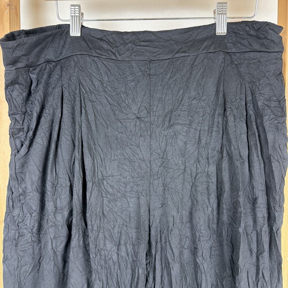 NWT Shana Black Pockets Crinkle Cropped Pants #0897 Size 2X - Picture 2 of 6